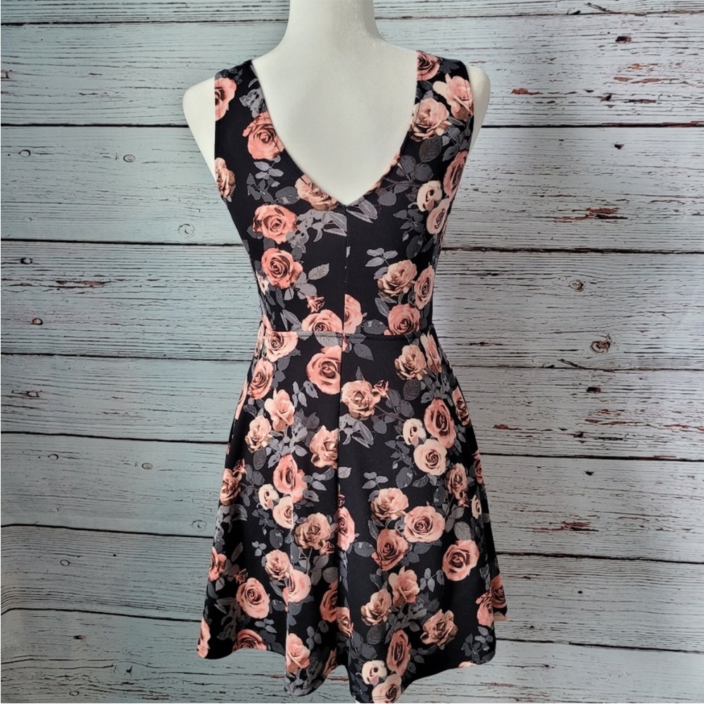Forever 21 Black and Pink Floral Mini Dress